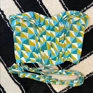Marissa Webb Blue and Yellow Geometric Bib